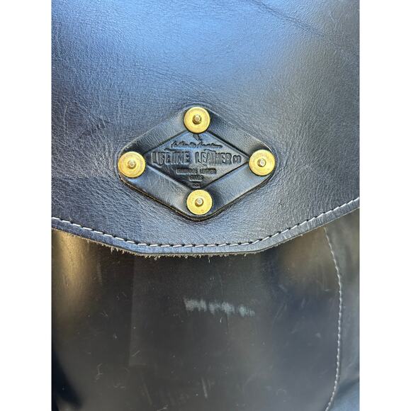 Leather Rucksack Backpack from Lifetime Leather in navy main image 4
